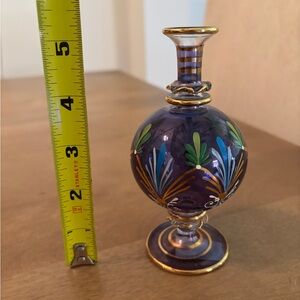 Hand-Painted Purple and Gold Decorative Vase